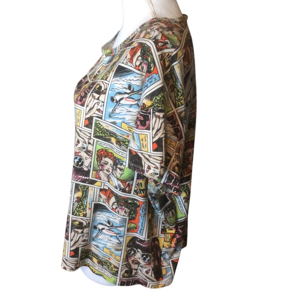 Zara Colorful Comic Print T-Shirt Size Large - Picture 3 of 7